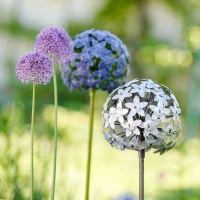 Gartenstecker Allium Gartenstab Gartendeko Dekostab Metall Pusteblume Blütenball