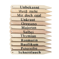Kr&auml;uterstecker Holz 12er Set