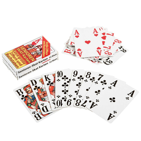10x Senioren Skatkarten 32 Blatt Skat Karten Spielkarten Französisches Skatspiel 