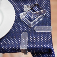 4 Tischtuchklammern transparent