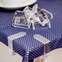 8 Tischtuchklammern transparent